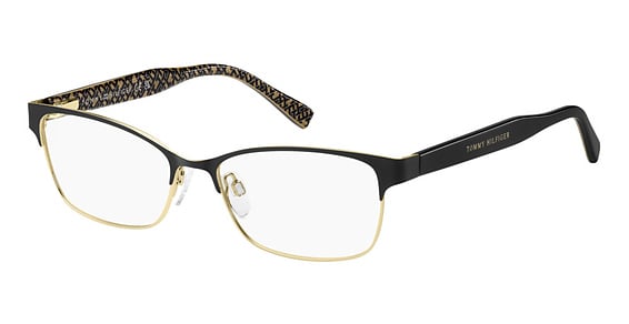 Tommy Hilfiger TH 2107/US - Matte Black Gold, Stainless Steel, Rectangle frame