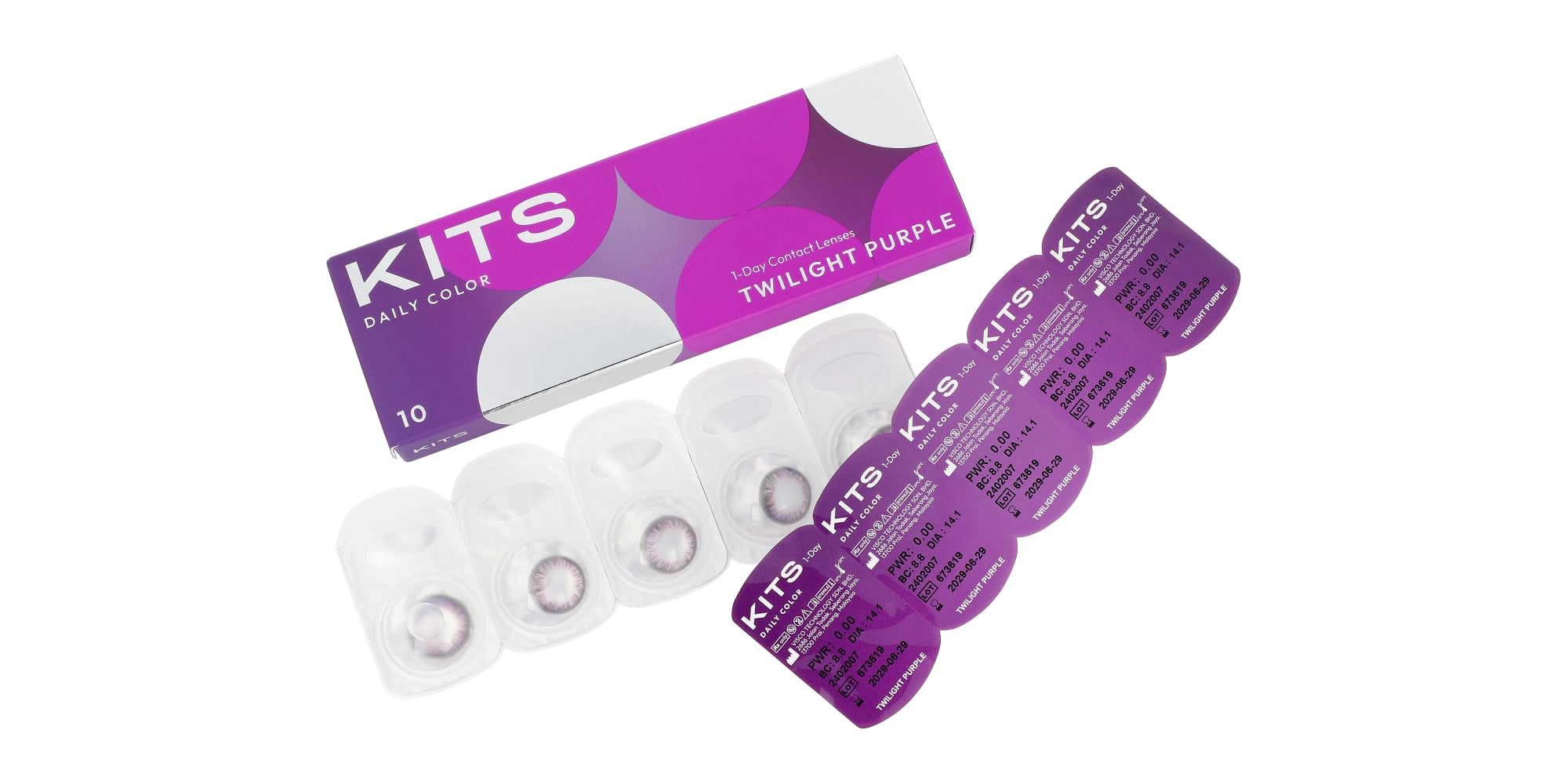 KITS Daily Color 10 Pack - Twilight Purple Contact Lenses